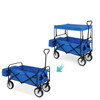 FastFurnishings Collapsible Utility Wagon Cart Indoor/Outdoor with Canopy - Blue 
