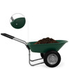 FastFurnishings Heavy Duty 2-Wheel Multipurpose Rust Proof Wheelbarrow - Green 