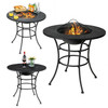 FastFurnishings 4 in 1 Fire Pit, Grill Cooking BBQ Grate, Ice Bucket, Dining Table 
