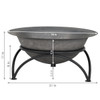 FastFurnishings 23.5 inch Wood-Burning Small Cast Iron Fire Pit Bowl with Stand 