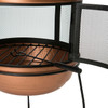 FastFurnishings Hammered Copper and Iron Chiminea Fire Pit with Stand 