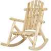 FastFurnishings Outdoor Wooden Log Rocking Chair - Adirondack Style 