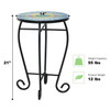 FastFurnishings Indoor/Outdoor Green Mosaic Round Side Accent Table Plant Stand 