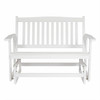 FastFurnishings Traditional Solid Cedar White Patio Glider Swing Bench 