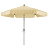 FastFurnishings Beige 7.5 Foot Off-White Patio Umbrella with Push Button Tilt and Metal Pole 