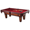 FastFurnishings 7 Ft Pool Table with Red Burgundy Wool Top and Fringe Drop Pockets 