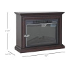 FastFurnishings 31 inch Dark Brown Electric Fireplace Heater Dimmable Flame Effect and Mantel w/ Remote Control 