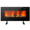 FastFurnishings 36 in Electric Wall Mounted/Freestanding Fireplace w/ Remote Control 