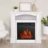 FastFurnishings 32 inch 1,400 Watt Electric TV Stand Fireplace with Shelf White 