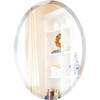FastFurnishings Oval 36 x 24-inch Beveled Bathroom Living Room Vanity Frameless Wall Mirror 