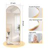 FastFurnishings Gold Large Full Length Rounded Leaning Wall or Hanging Mirror 