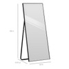 FastFurnishings Black Large Full Length Leaning Wall or Hanging Mirror 