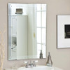 FastFurnishings Rectangular 31.5-inch Bathroom Vanity Wall Mirror with Triple-Bevel Design 