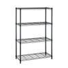 FastFurnishings Heavy Duty 4-Shelf Metal Shelving Unit in Black Steel Finish 