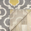 FastFurnishings 5'3" x 7'3"' Grey Yellow Trellis Geometric Polpropylene Area Rug 