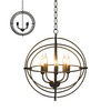 FastFurnishings 5 Light Brass Rustic Industrial Rotating Metal Chandelier 