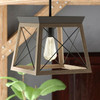 FastFurnishings Antique Bronze Dimmable Light Lantern Geometric Chandelier 
