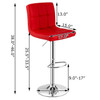 FastFurnishings Set of 2 Modern Adjustable Height Barstools w/ Comfortable Red PU Leather Seat 