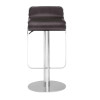 FastFurnishings Modern Bar Stool with Espresso Brown Faux Leather Swivel Seat 