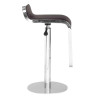 FastFurnishings Modern Bar Stool with Espresso Brown Faux Leather Swivel Seat 