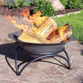 FastFurnishings 23.5 inch Wood-Burning Small Cast Iron Fire Pit Bowl with Stand 