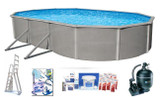 Asahi Pools Belize Oval 52 Deep Above Ground Swimming Pool Package with 6 Top Rail