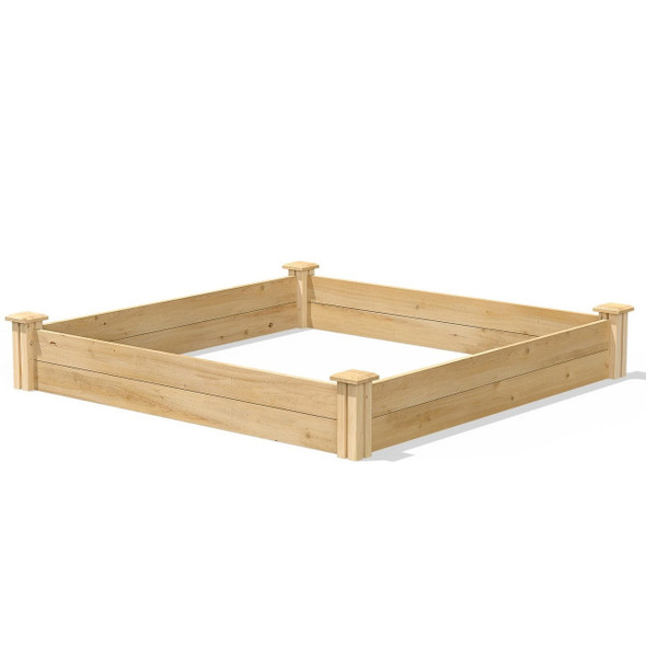 FastFurnishings 4 ft x 4 ft Cedar Wood Raised Garden Bed - Made in USA 