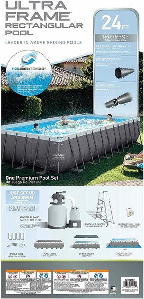 Intex Intex Above Ground Pool 24 x 12 x 52 Frame Set Pool Model 26361EH Intex Intex Above Ground Pool 24 x 12 x 52 Frame Set Pool Model 26361EH