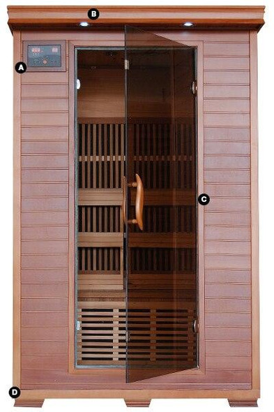 HeatWave HeatWave Yukon 2 Person FAR Infrared Carbon Fiber Cedar Sauna