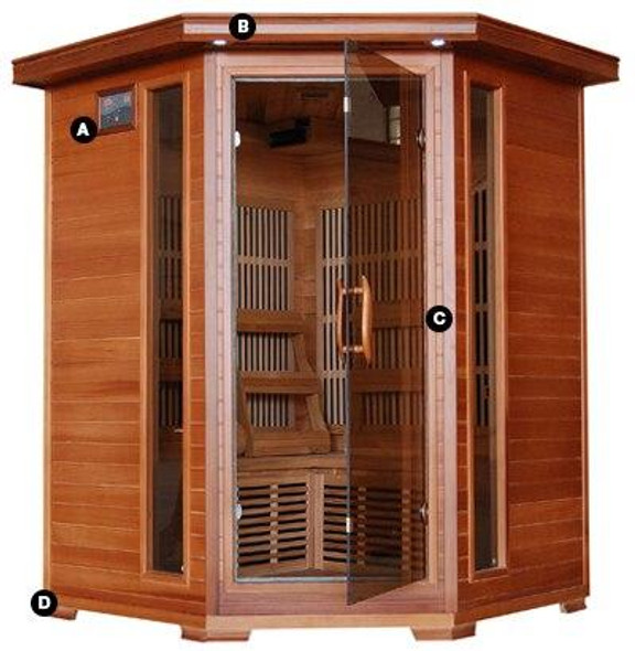 HeatWave HeatWave Hudson Bay 3 Person FAR Infrared Corner Sauna