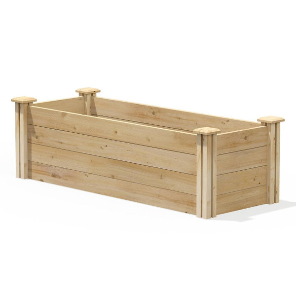 FastFurnishings Premium Cedar Wood Raised Garden Bed 48 in x 16 - Made in USA 