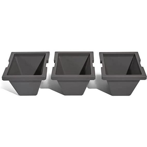 FastFurnishings Black Rectangular Raised Garden Bed Planter Box with Removeable Trays 