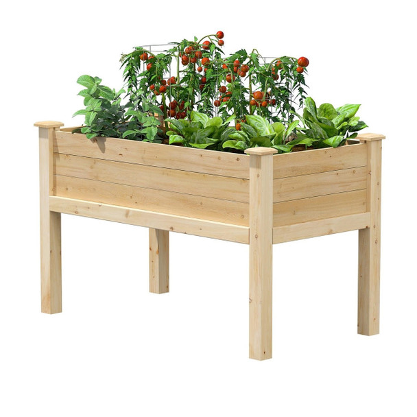 FastFurnishings Farmhouse 24-in x 48-in x 31-in Cedar Elevated Victory Garden Bed - Made in USA 