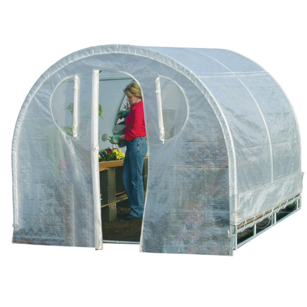 FastFurnishings Polytunnel Hoop House Style Greenhouse (8' x 8') 