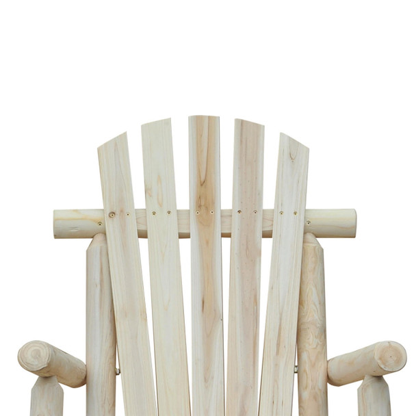 FastFurnishings FarmHouse Classical Fir Wood Rocking Adirondack Chair Natural - Set of 2 