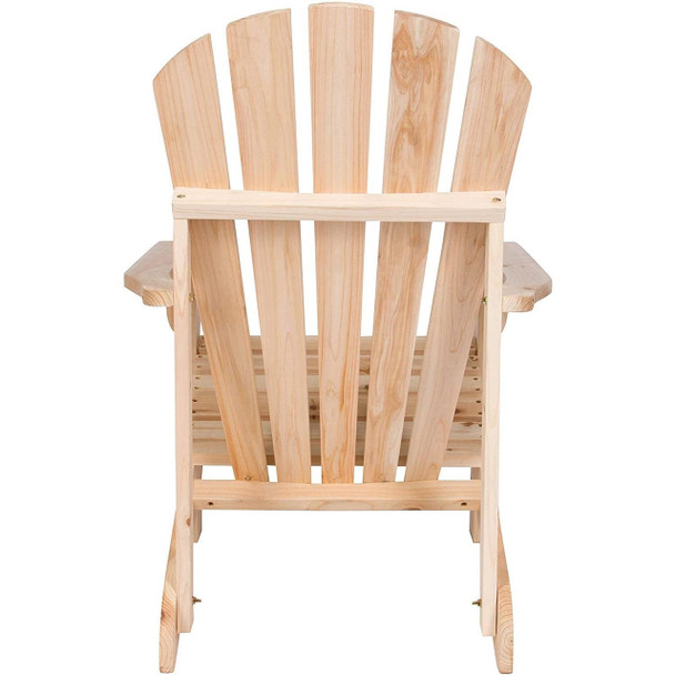 FastFurnishings Ergonomic Natural Cedar Wood Adirondack Chair 