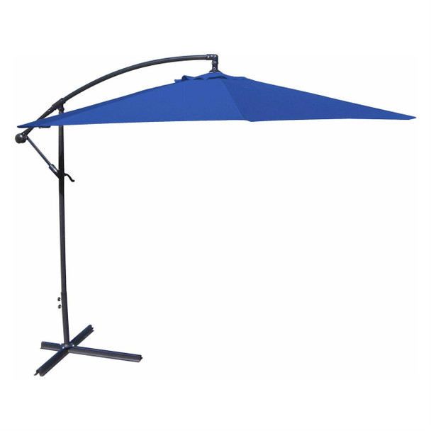 FastFurnishings 10-Ft Offset Cantilever Patio Umbrella with Royal Blue Canopy Shade 