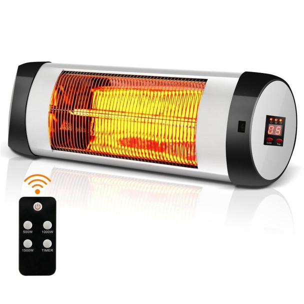 FastFurnishings 1,500 Watt 3 Mode Wall-Mounted Electric Infrared Heater with Remote Control 