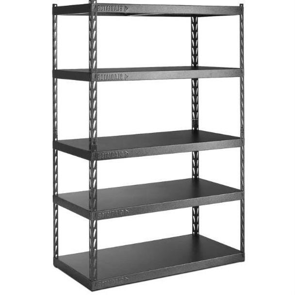 FastFurnishings Heavy Duty 48-inch Wide 5-Shelf Metal Shelving Unit 