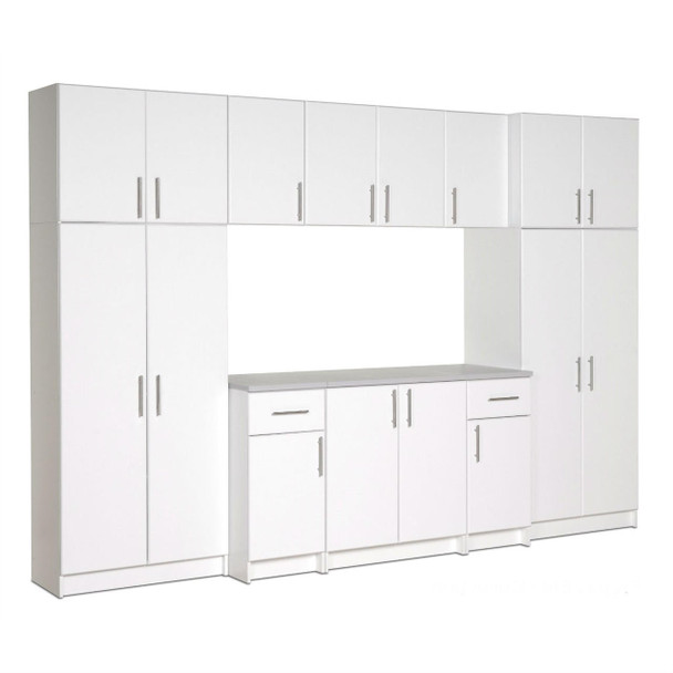 FastFurnishings White Wall Cabinet with 2 Doors and Adjustable Shelf 