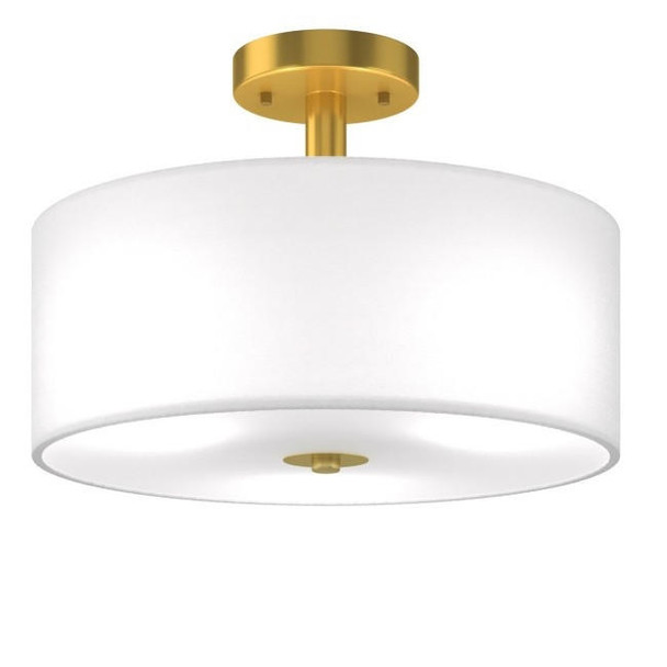 FastFurnishings Modern 3-Light Ceiling Mount Glass Pendant Drum Lamp Chandelier White Bronze 