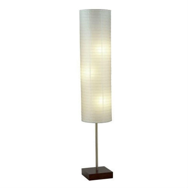 FastFurnishings Modern Asian Style Floor Lamp with White Rice Paper Shade 