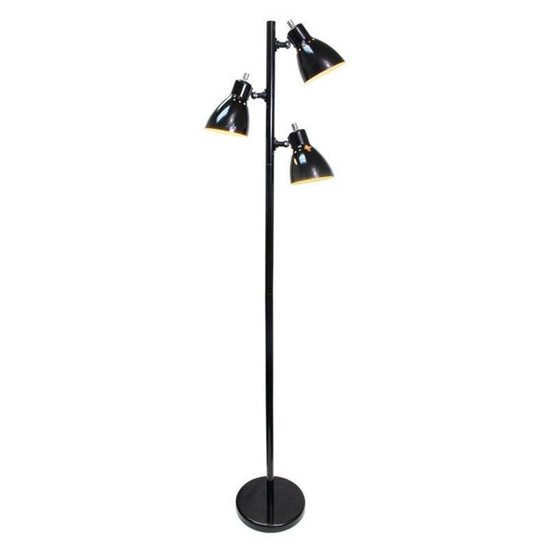 FastFurnishings 64-inch Black 3-Light Tree Lamp Spotlight Floor Lamp 