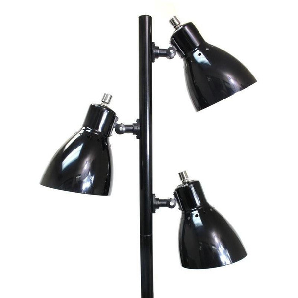 FastFurnishings 64-inch Black 3-Light Tree Lamp Spotlight Floor Lamp 