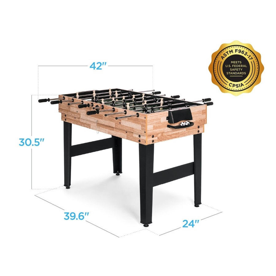 FastFurnishings 10-in-1 Combo Game Room Table Set Pool, Foosball, Ping Pong, Chess 