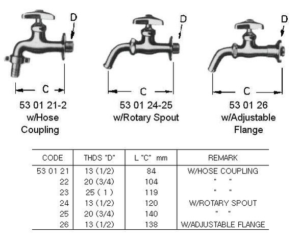 FAUCET WALL WITH ROTARY SPOUT 20(3/4)