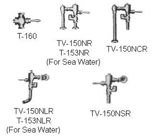 FLUSH VALVE MODEL T-153NR (FOR SEA WATER)