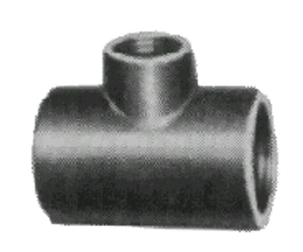 TEE REDUCING MALLEABLE CAST IRON BLACK 2-1/2X2-1/2X2