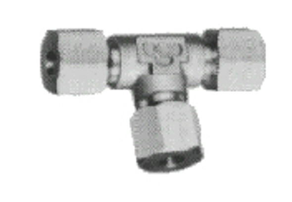 UNION TEE FLARELESS BRASS 10MMXPF3/8