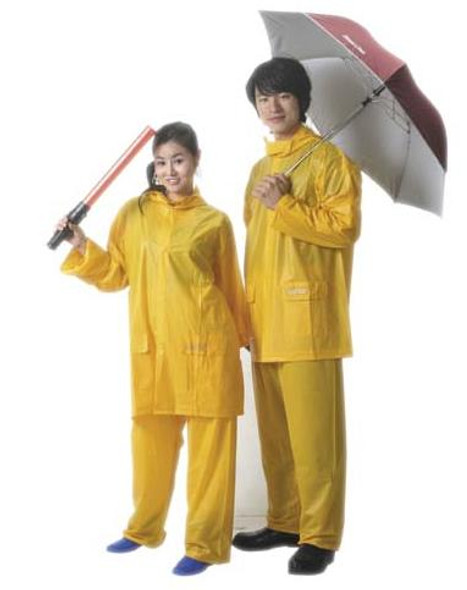 RAIN SUIT WITH HOOD VINYL YELLOW LL